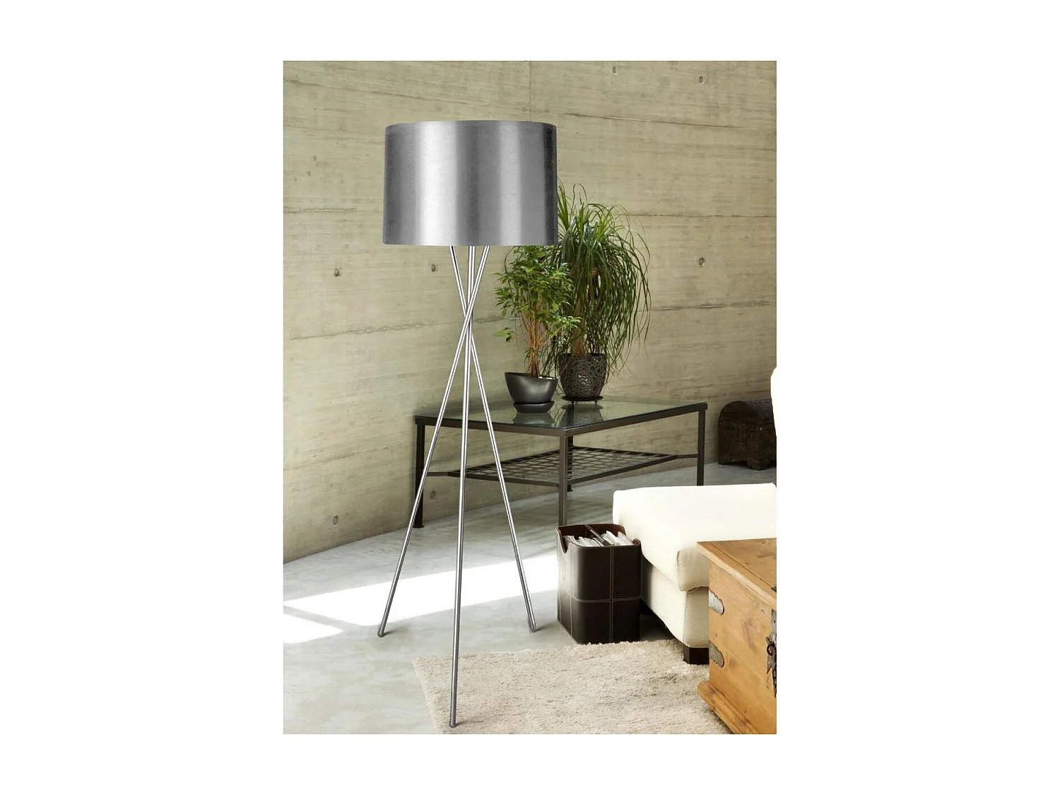 Lampadaire Trépied Design "Mikado" 160cm Argent