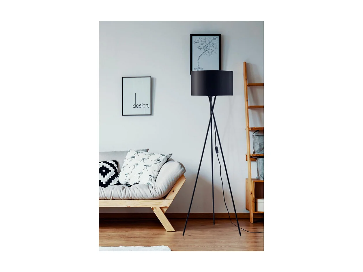 Lampadaire Trépied Design "Lavina" 140cm Noir