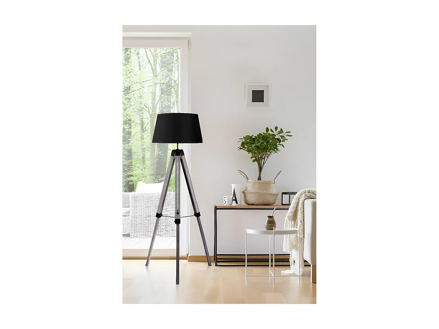 Lampadaire Trépied Design "Kalispell" 144cm Noir