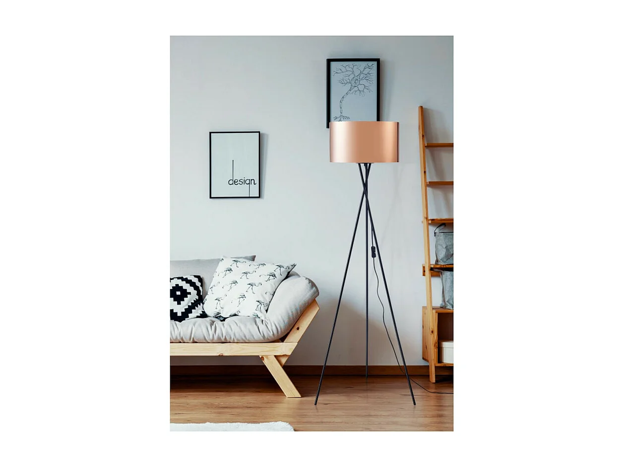 Lampadaire Trépied Design "Lewistown" 140cm Noir