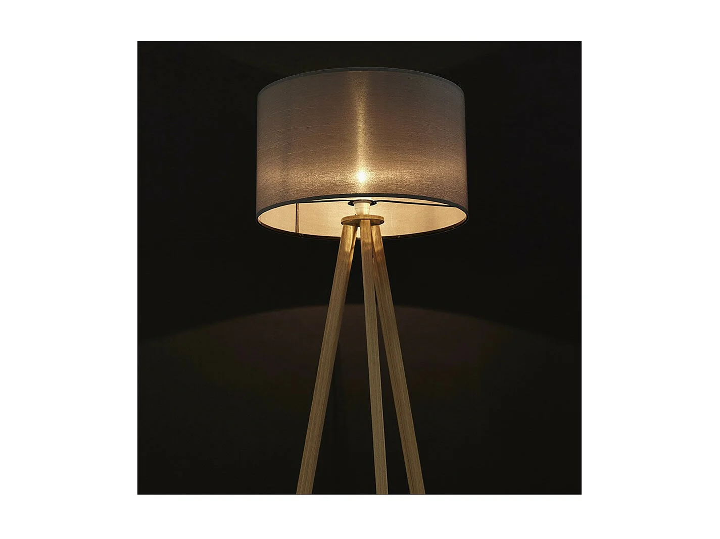 Lampadaire Trépied "Fidelio" 159cm Naturel & Gris