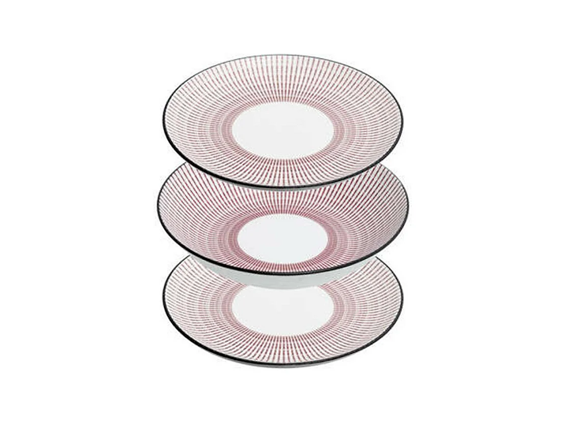 Service de Table 18 Pièces "Lunis" 27cm Rouge