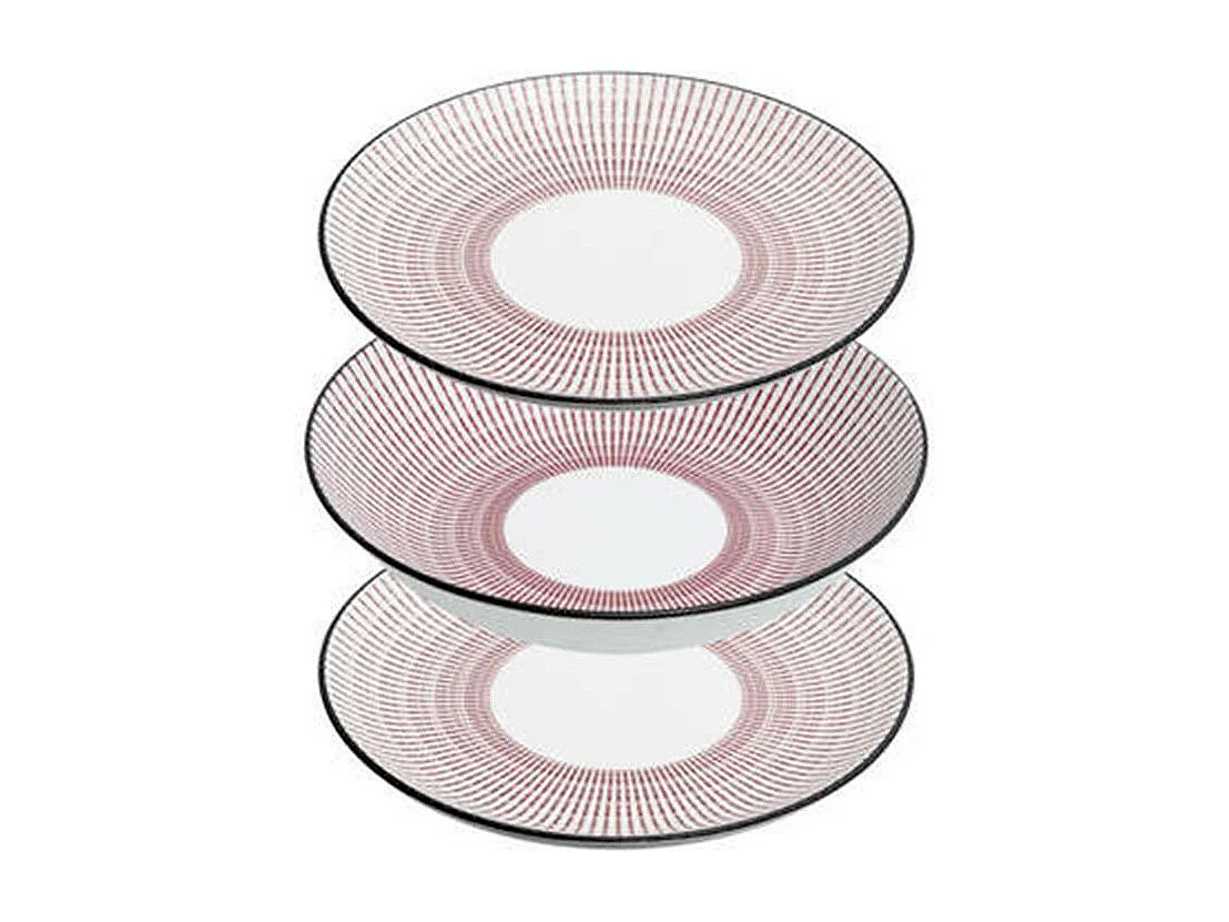 Service de Table 18 Pièces "Lunis" 27cm Rouge