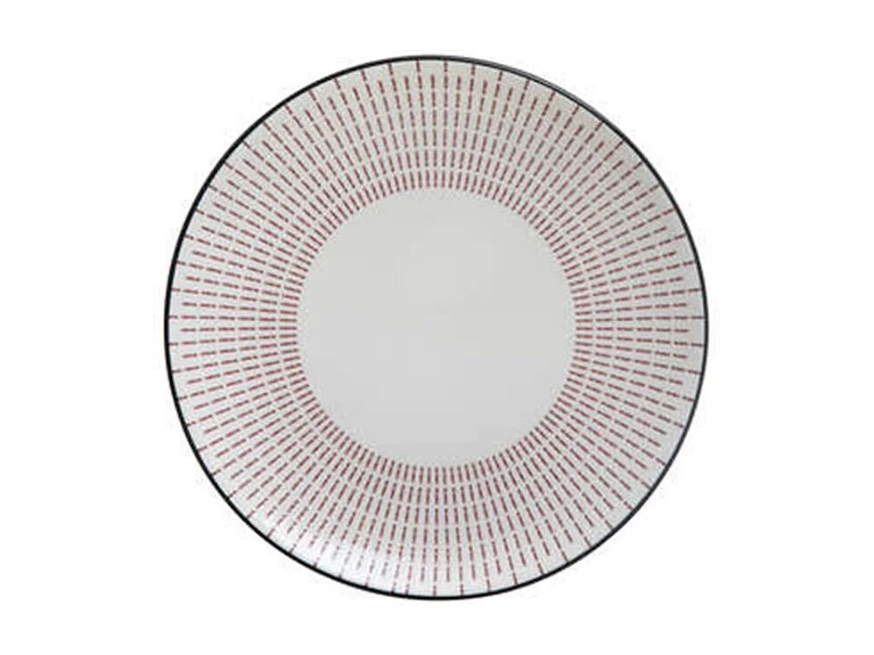 Service de Table 18 Pièces "Lunis" 27cm Rouge