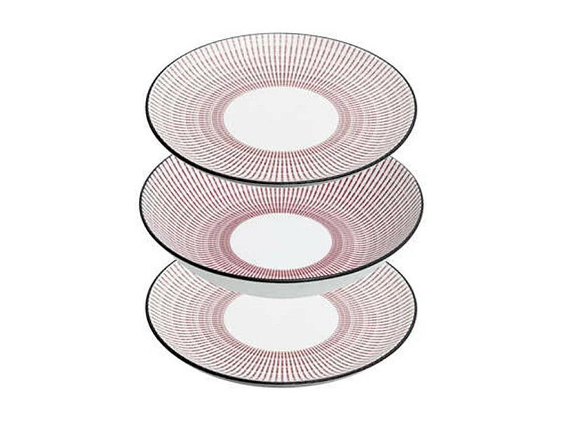 Service de Table 18 Pièces "Lunis" 27cm Rouge