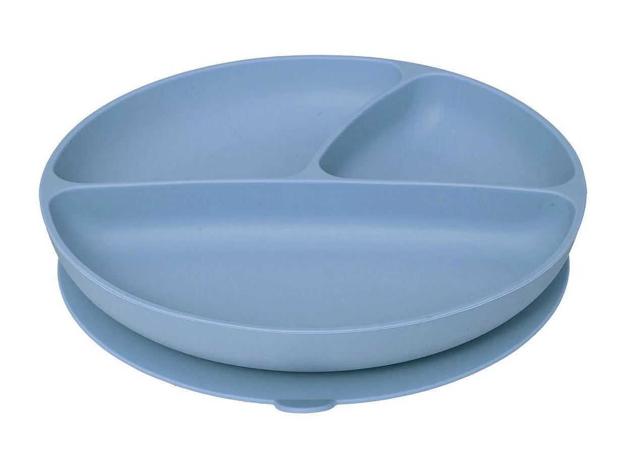 Set Repas Enfant "Silicone" 17cm Bleu