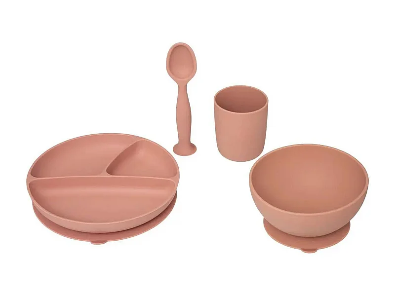 Set Repas Enfant "Silicone" 17cm Terracotta