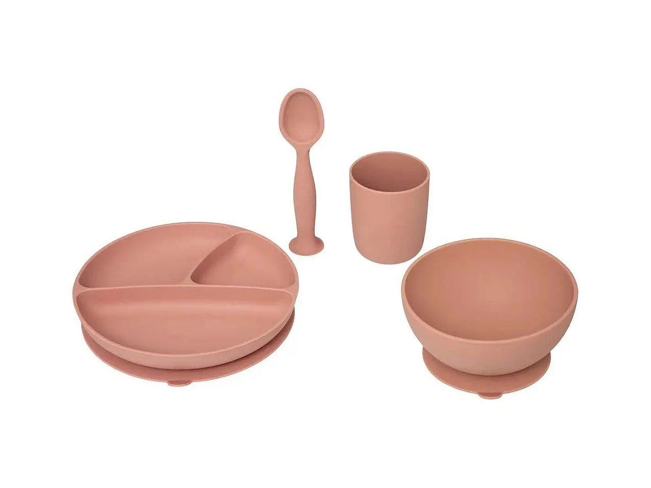 Set Repas Enfant "Silicone" 17cm Terracotta