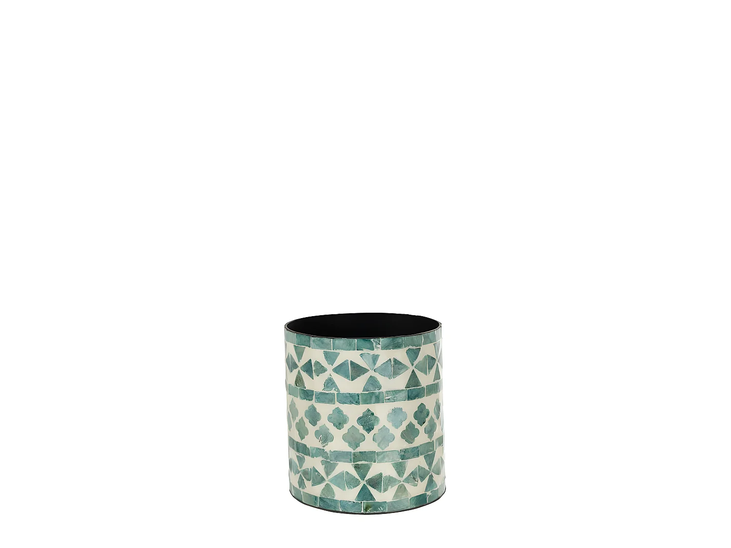 Cache-Pot Imprimé Design "Delta" 15cm Bleu Clair