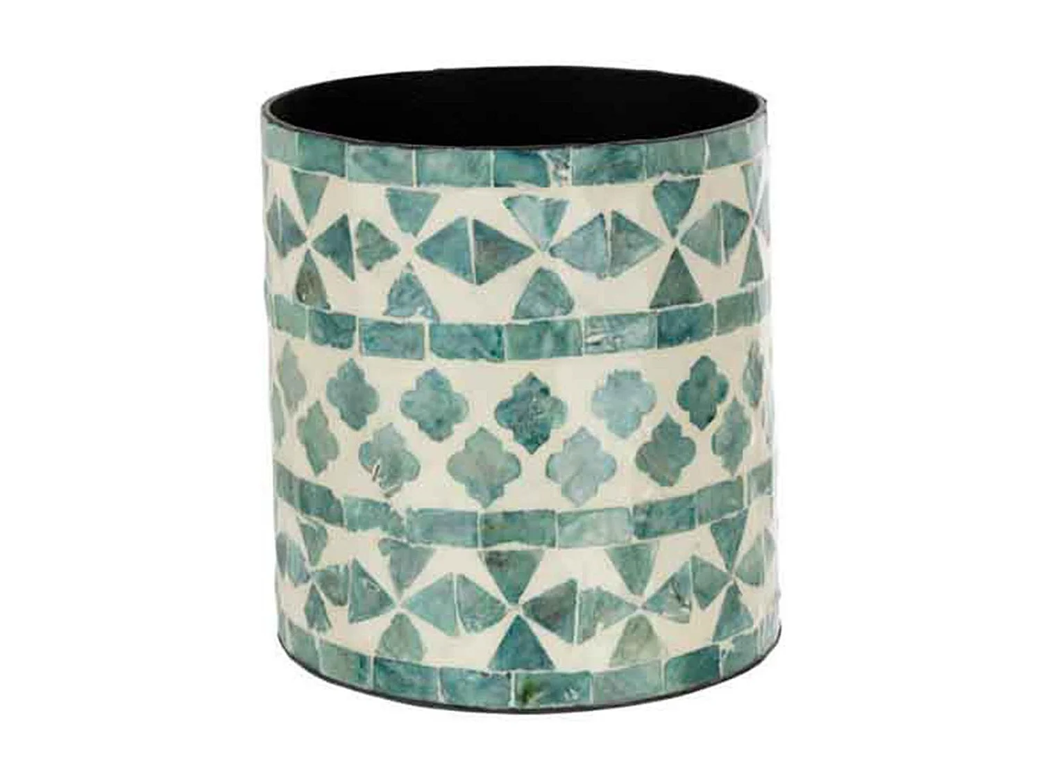 Cache-Pot Imprimé Design "Delta" 15cm Bleu Clair