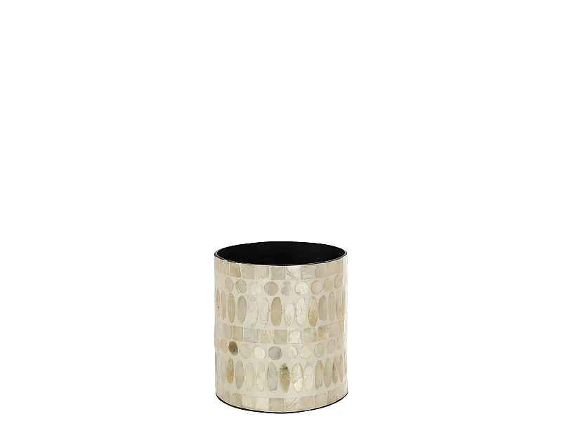 Cache-Pot Imprimé Design "Delta" 15cm Beige