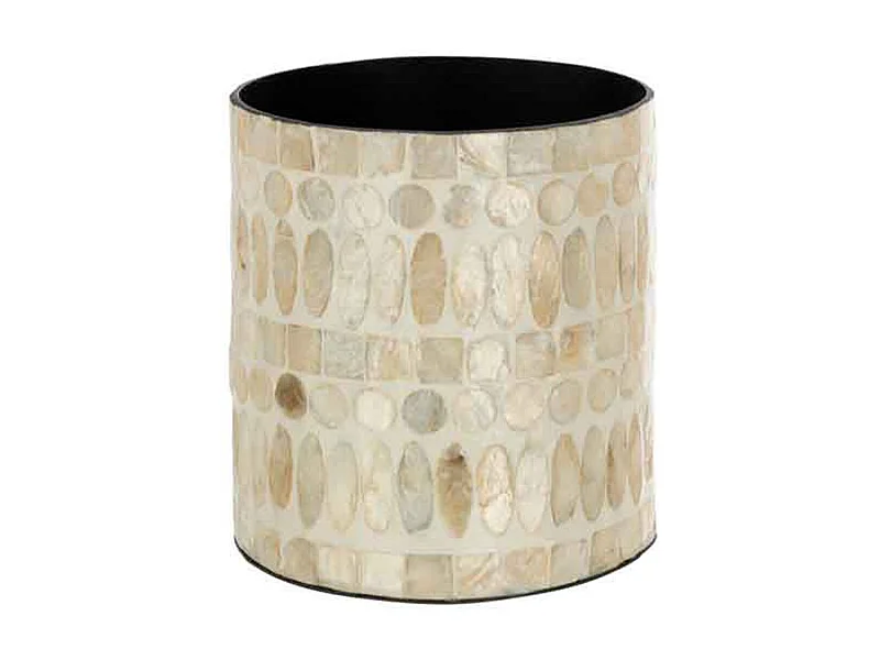 Cache-Pot Imprimé Design "Delta" 15cm Beige