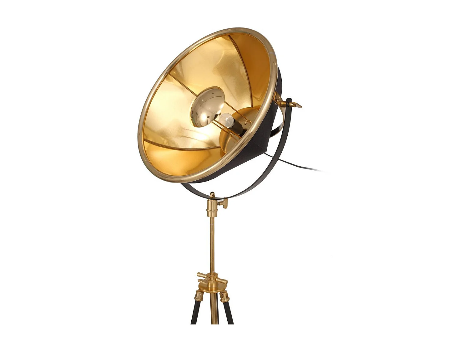 Lampadaire Design Vintage "Bowie" 157cm Noir & Or