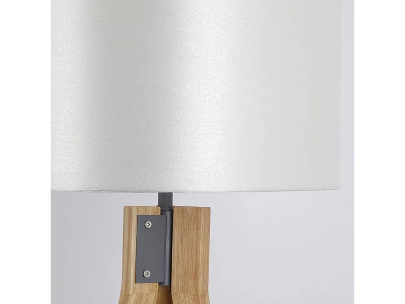 Lampadaire en Bois "Dawan" 148cm Naturel & Blanc