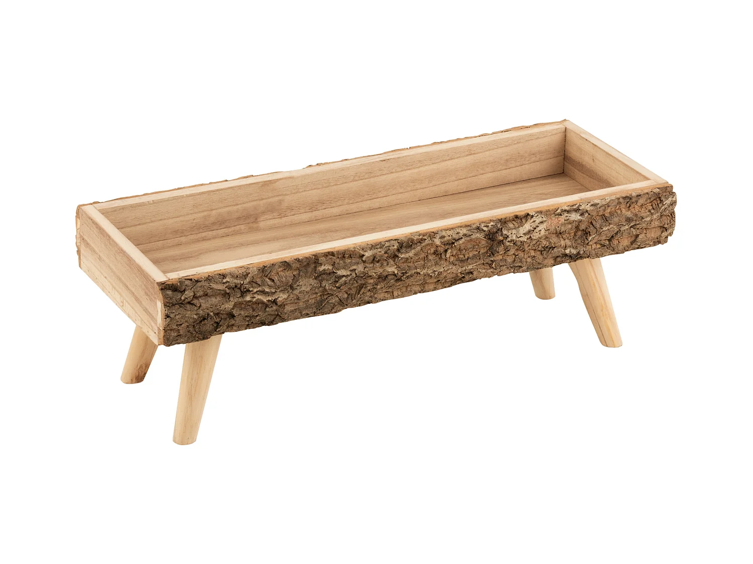 Cache-Pot sur Pied "Tronc en Bois" 54cm Naturel