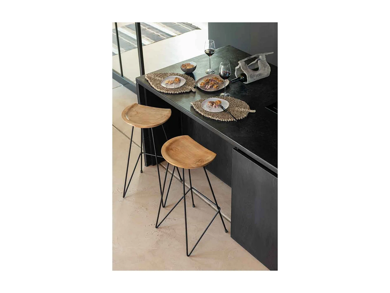 Support pour Plantes en Bois "Valeria" 33cm Naturel