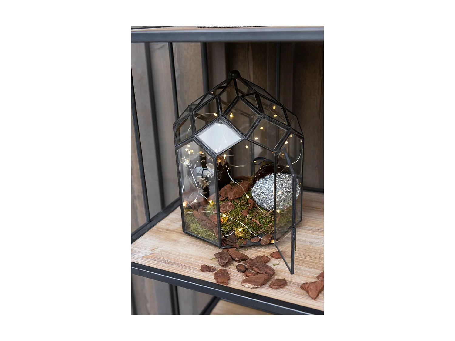 Terrarium en Verre Vintage "Brisla" 38cm Noir