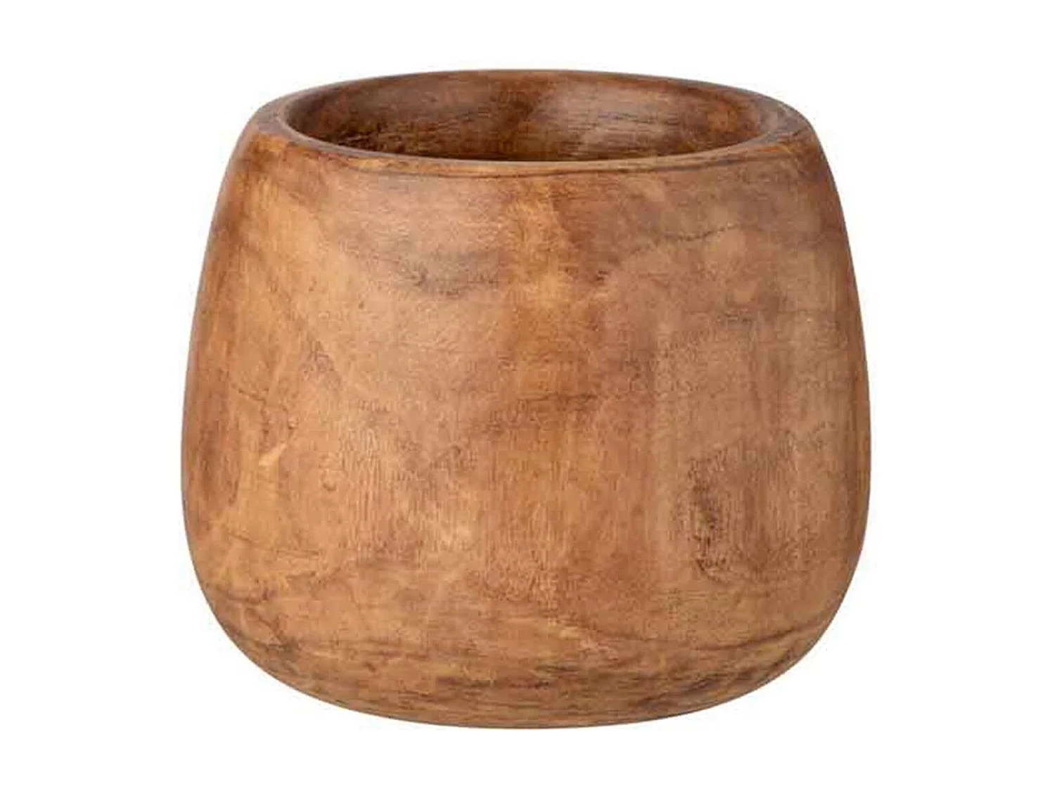 Bruine paulownia houten pot 22x22x27cm
