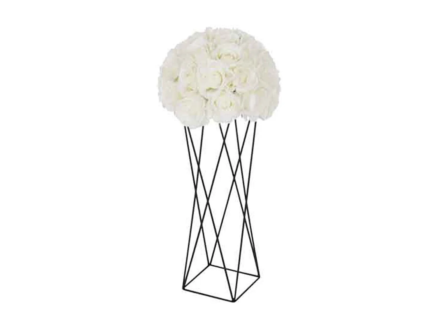 Cache-Pot en Métal "Support Croix" 55cm Noir