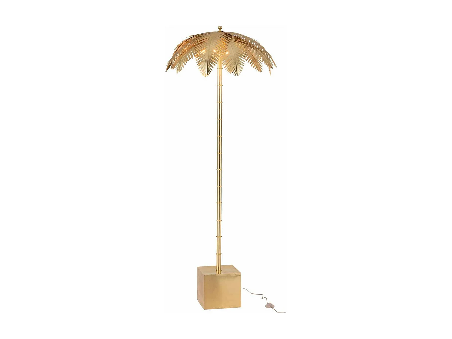 Lampadaire Design "Feuille de Coco" 133cm Or