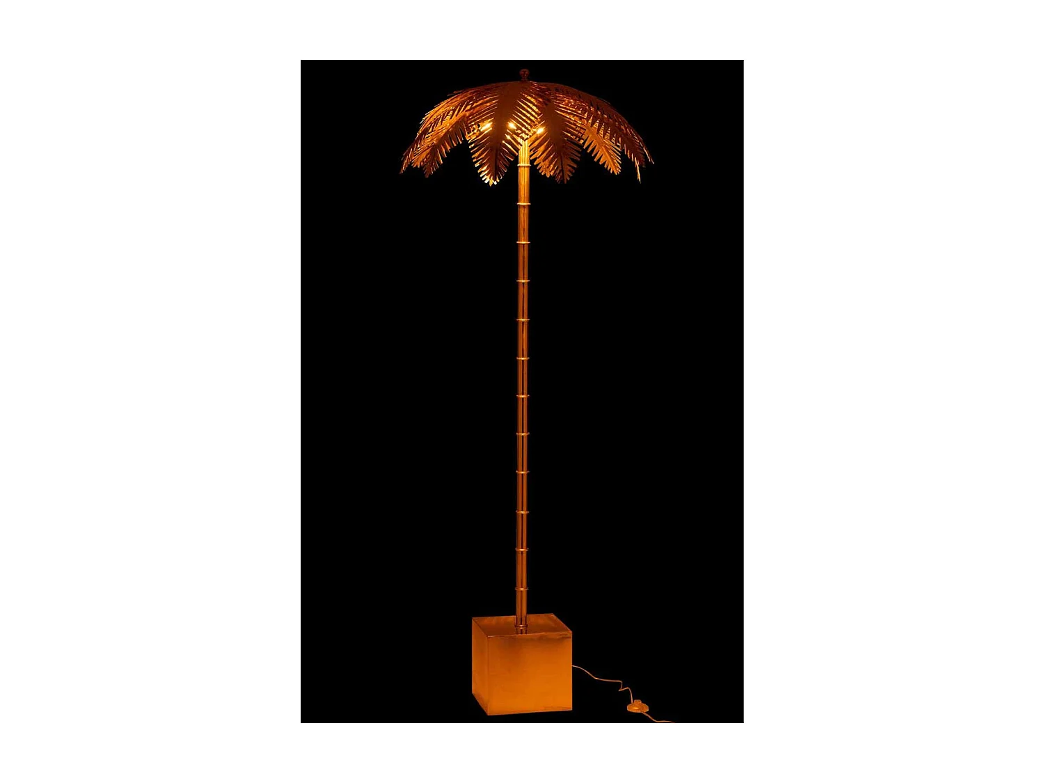 Lampadaire Design "Feuille de Coco" 133cm Or