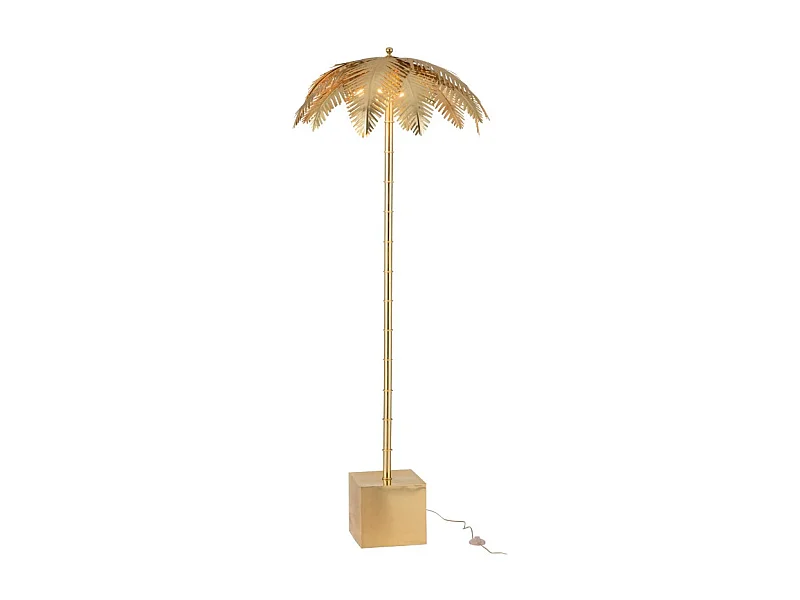Lampadaire Design "Feuille de Coco" 133cm Or