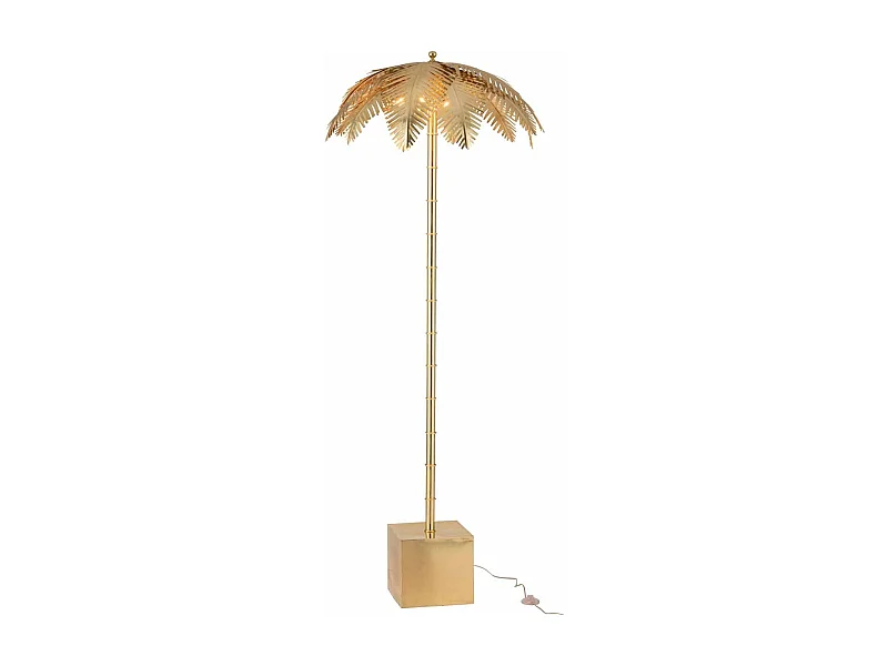 Lampadaire Design "Feuille de Coco" 133cm Or