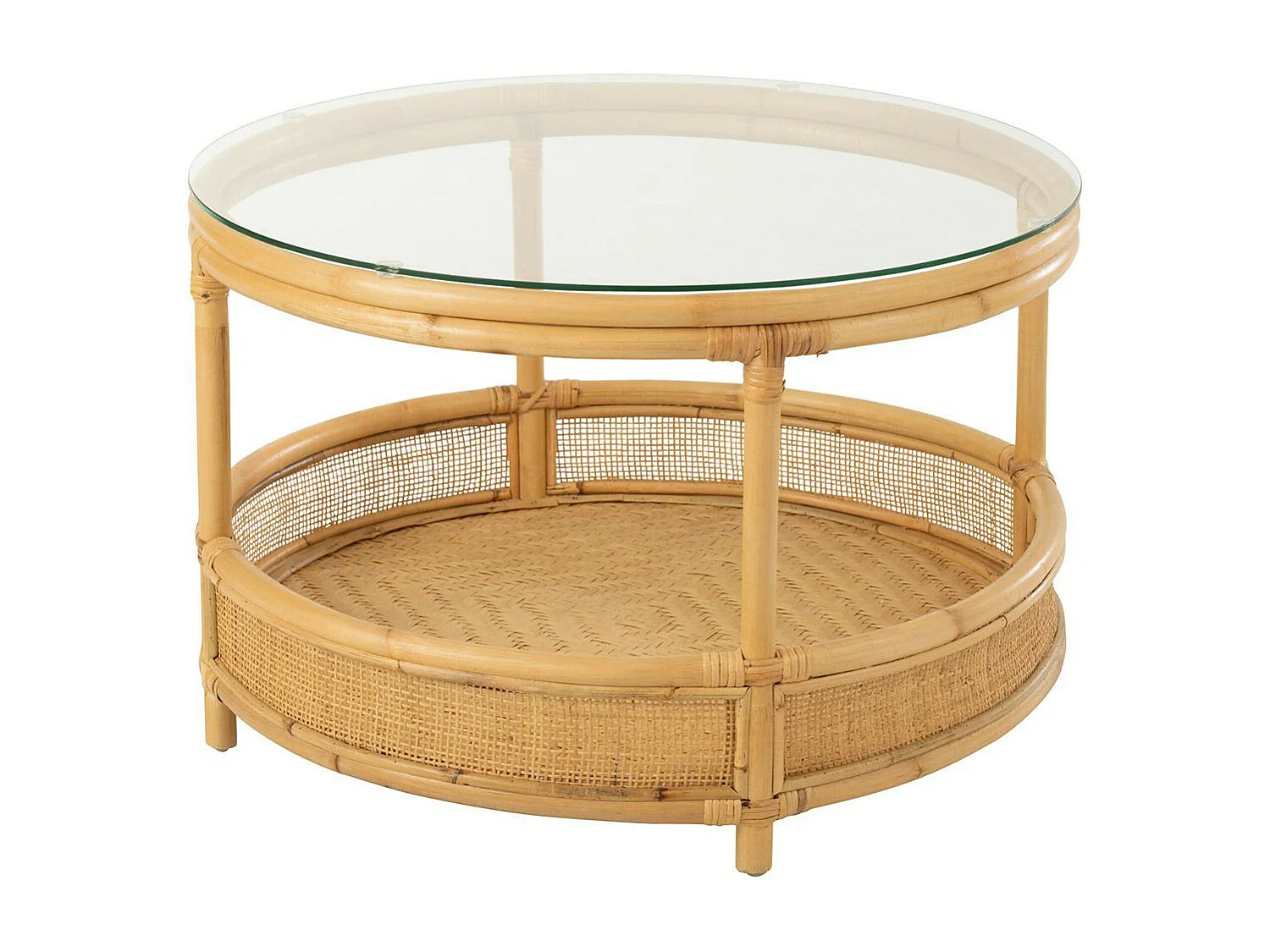 Table Basse en Rotin "Jovelyne" 70cm Naturel