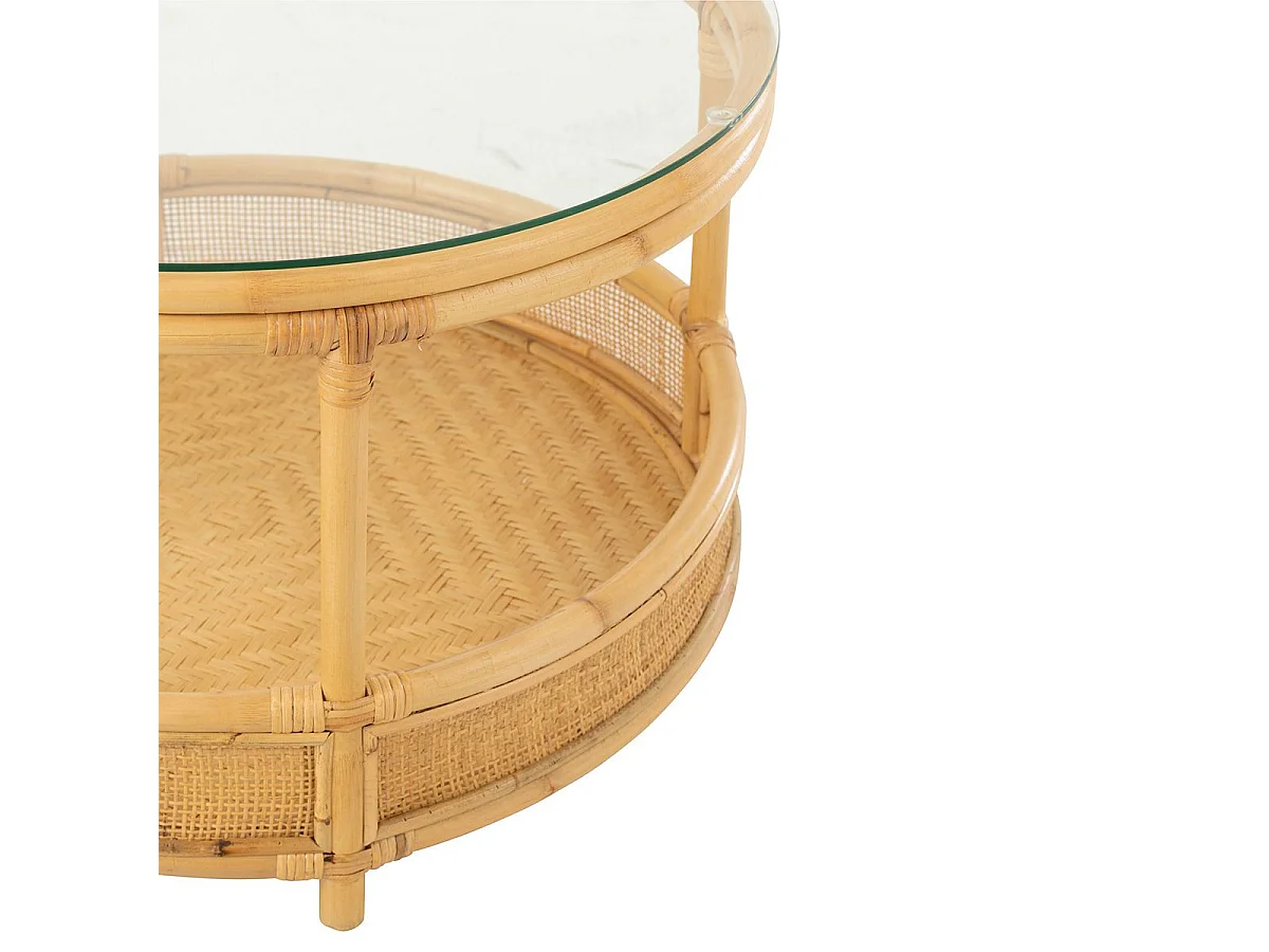 Table Basse en Rotin "Jovelyne" 70cm Naturel