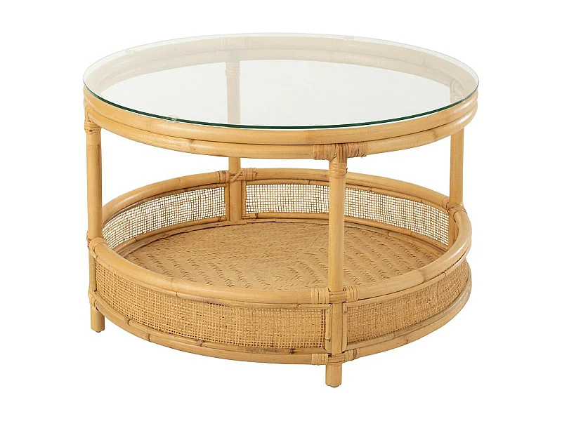 Table Basse en Rotin "Jovelyne" 70cm Naturel