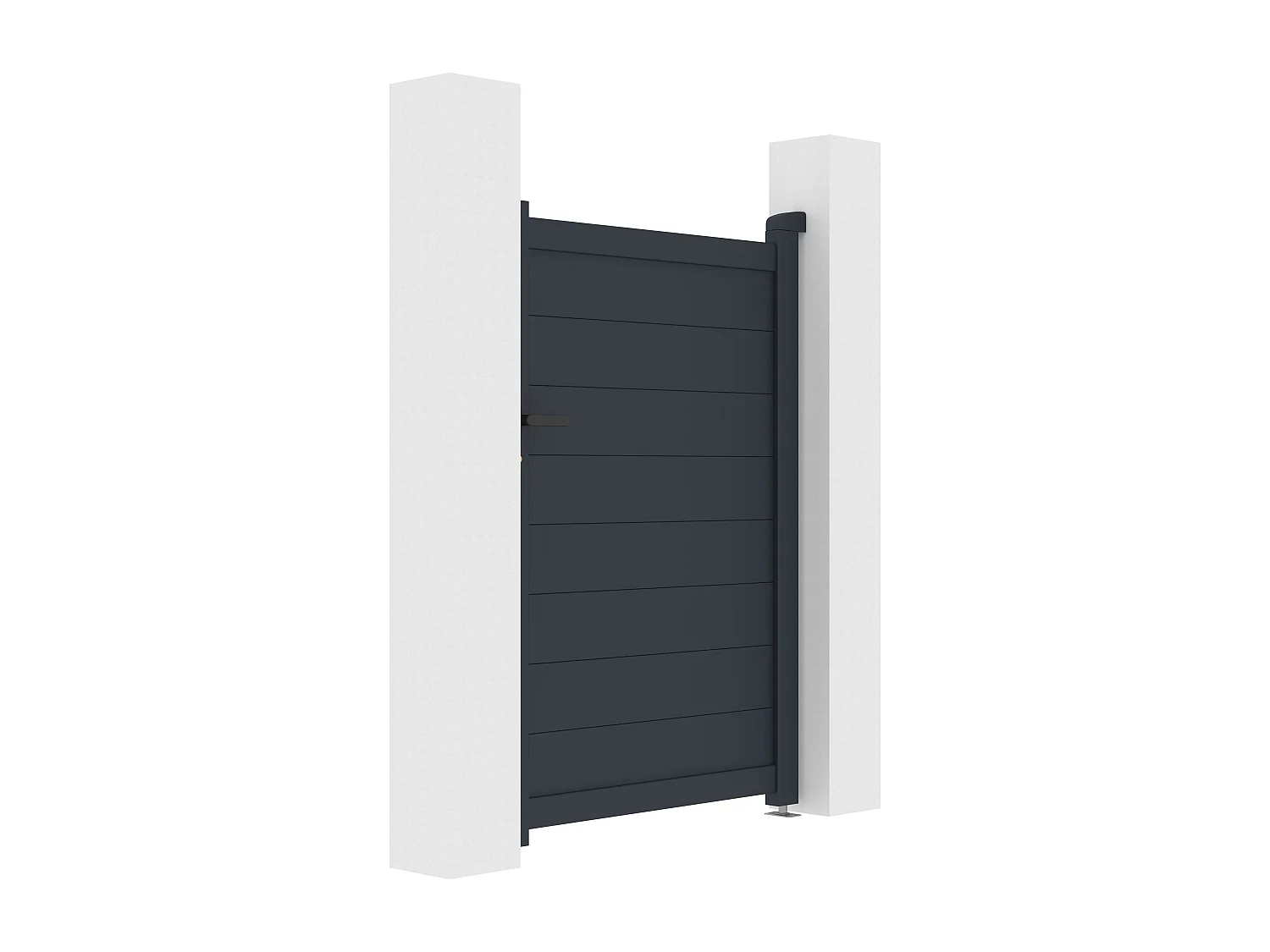 Portillon battant aluminium plein L103 x H150 cm anthracite - NAZARIO