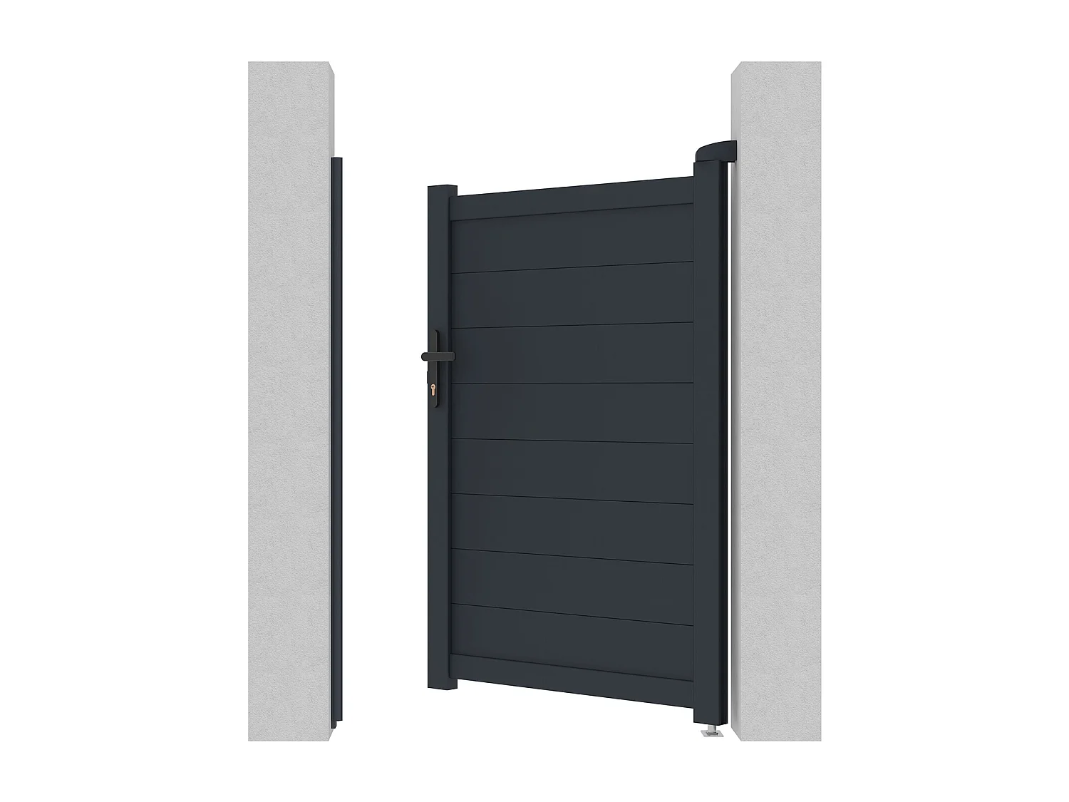 Vleugeltuinhek in aluminium zonder doorkijk L103 x H150 cm donkergrijs - NAZARIO