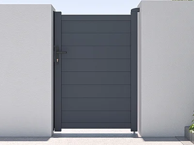 Gartentor Flügeltor - 103 x 150 cm - voll - Aluminium - Anthrazit - NAZARIO