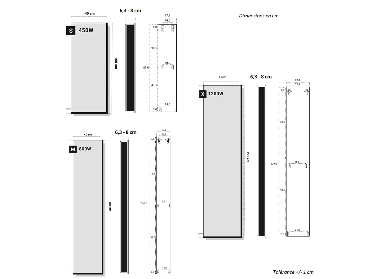 Radiateur sèche-serviettes électrique PIERRE NATURELLE Roche de mer   1200W - 50x200 cm avec 2 barres finition acier inox brossé
