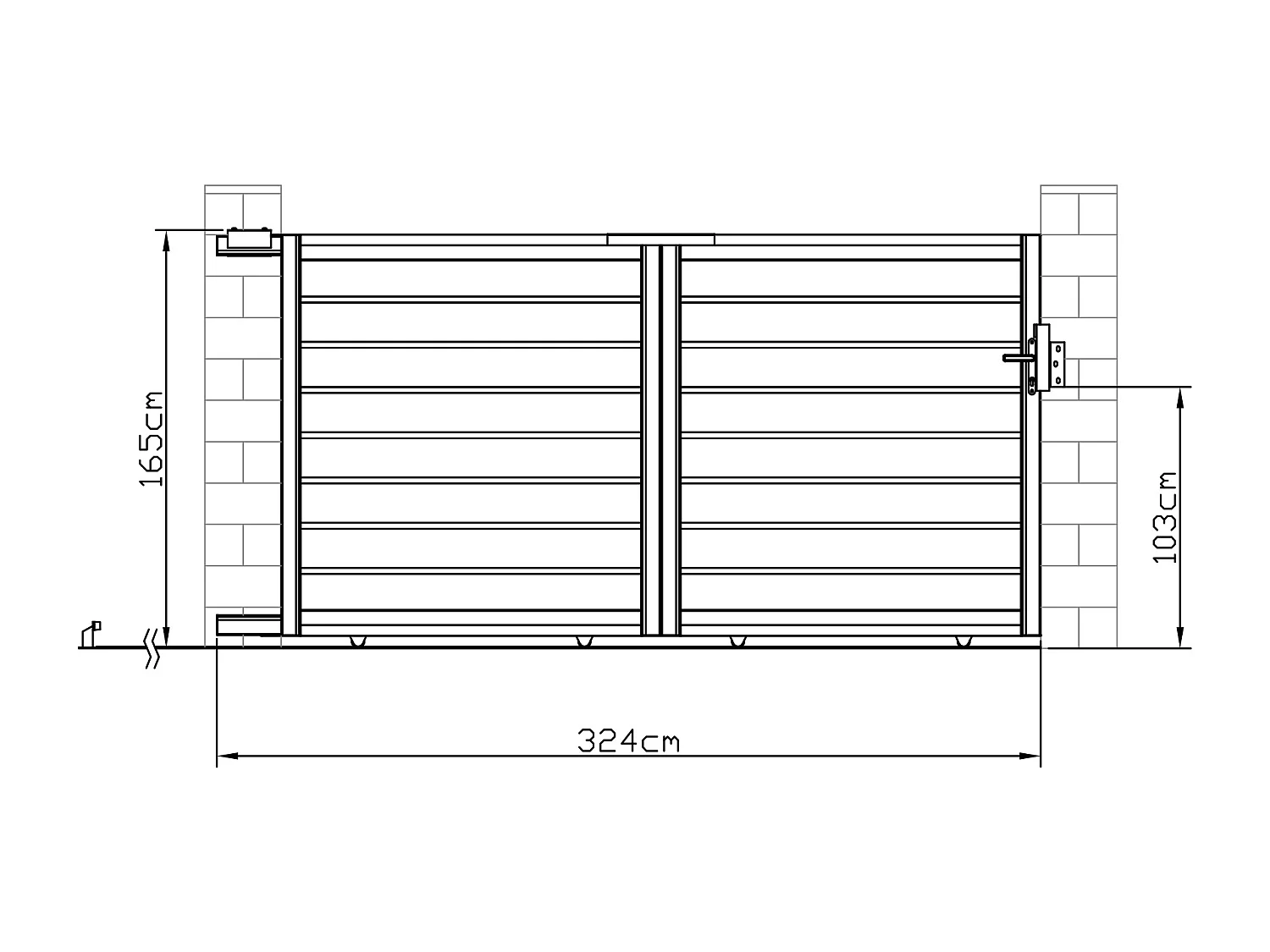 Portail coulissant aluminium ajouré L324x H165 cm anthracite - PRIMO