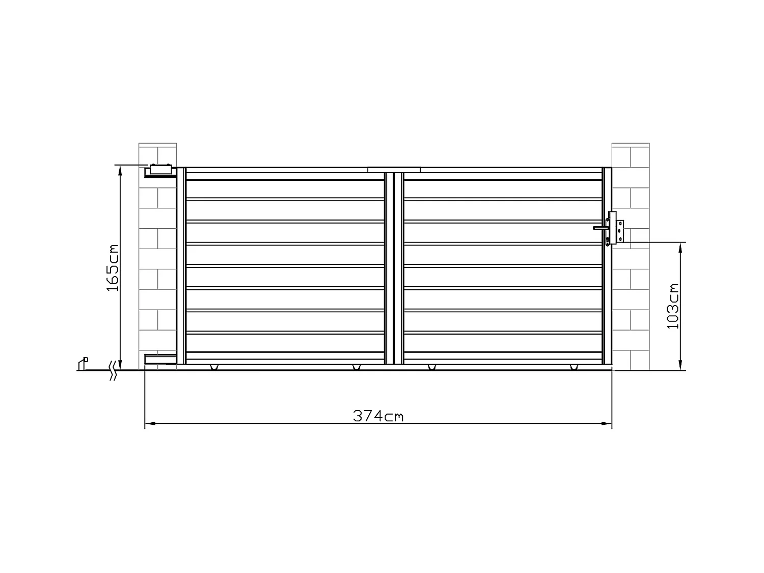 Portail coulissant aluminium ajouré L374 x H165 cm anthracite - PRIMO