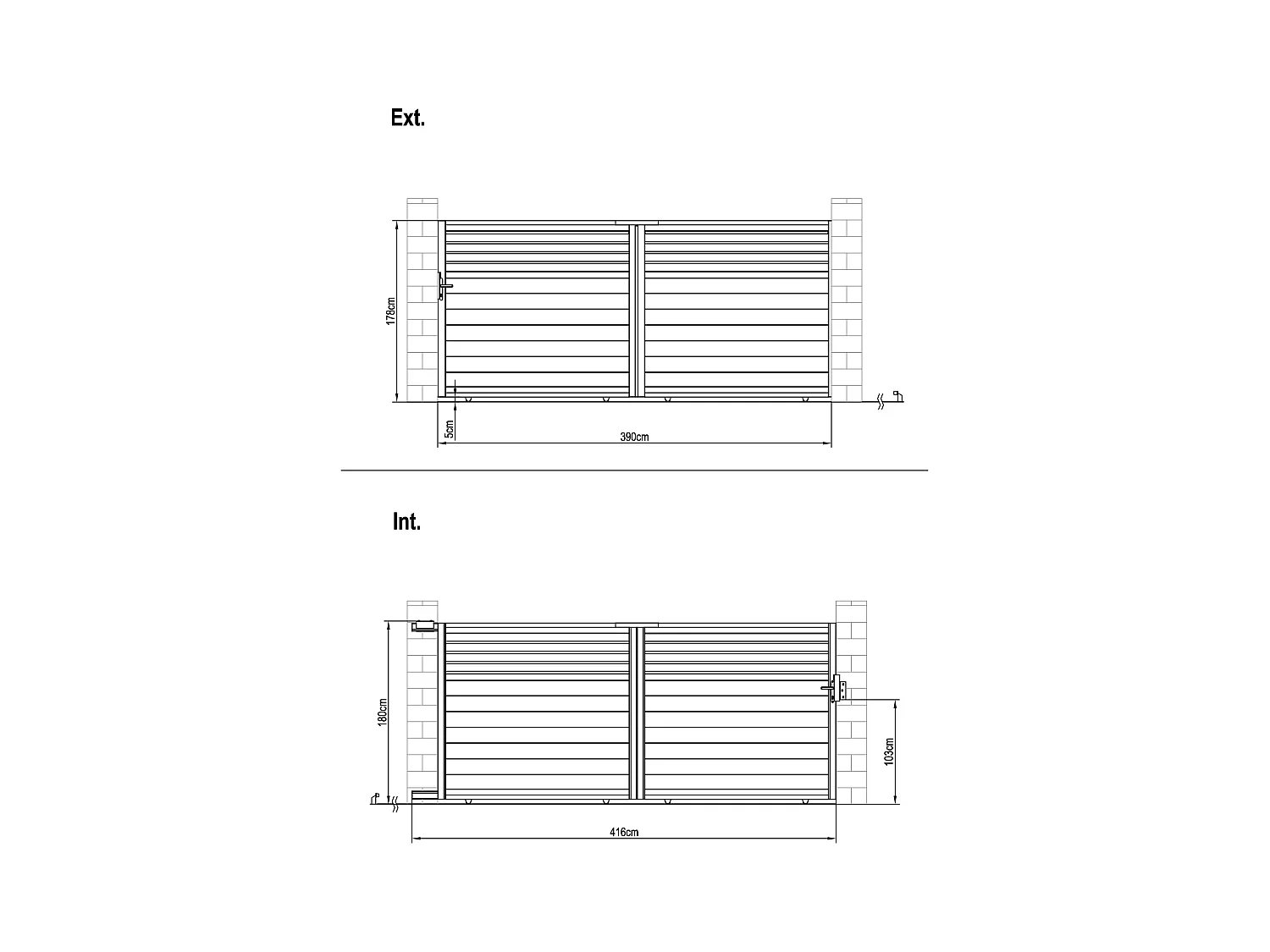 Portail coulissant aluminium persienné L416 x H180 cm anthracite - VIAZO