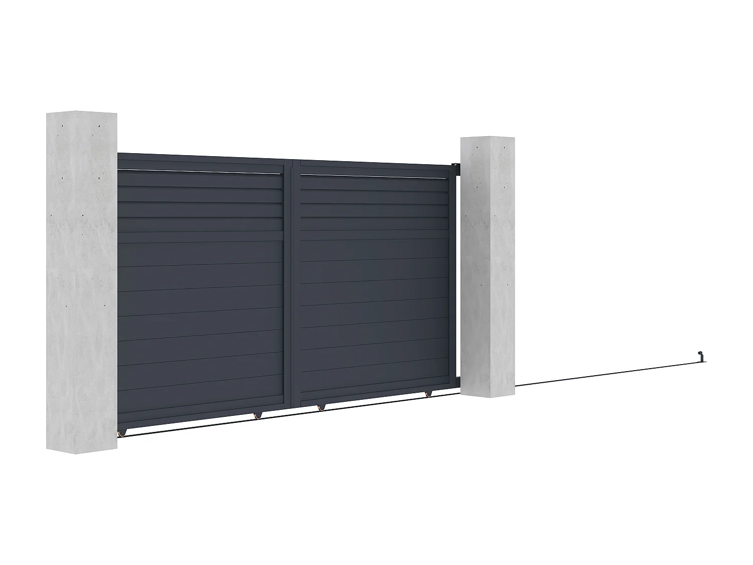 Cancello scorrevole L374 x H180 cm Alluminio a persiana Antracite  - VIAZO