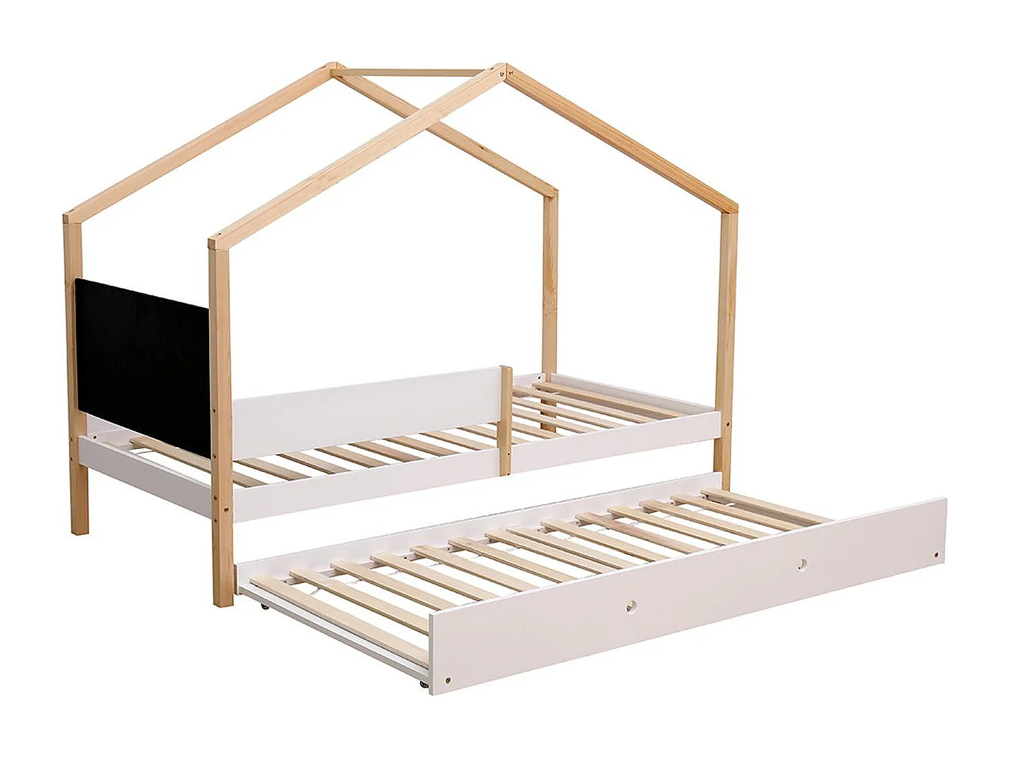 Lit Enfant Cabane & Tiroir "Minette" 90x190cm Blanc
