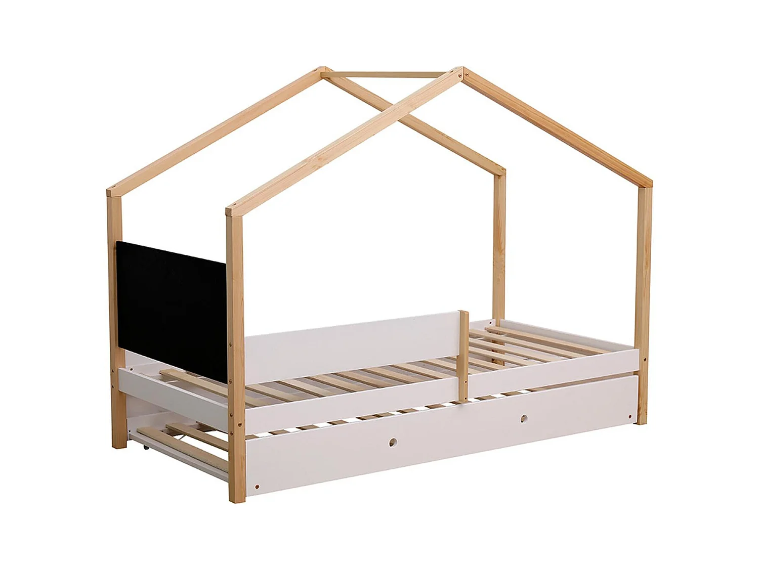 Lit Enfant Cabane & Tiroir "Minette" 90x190cm Blanc