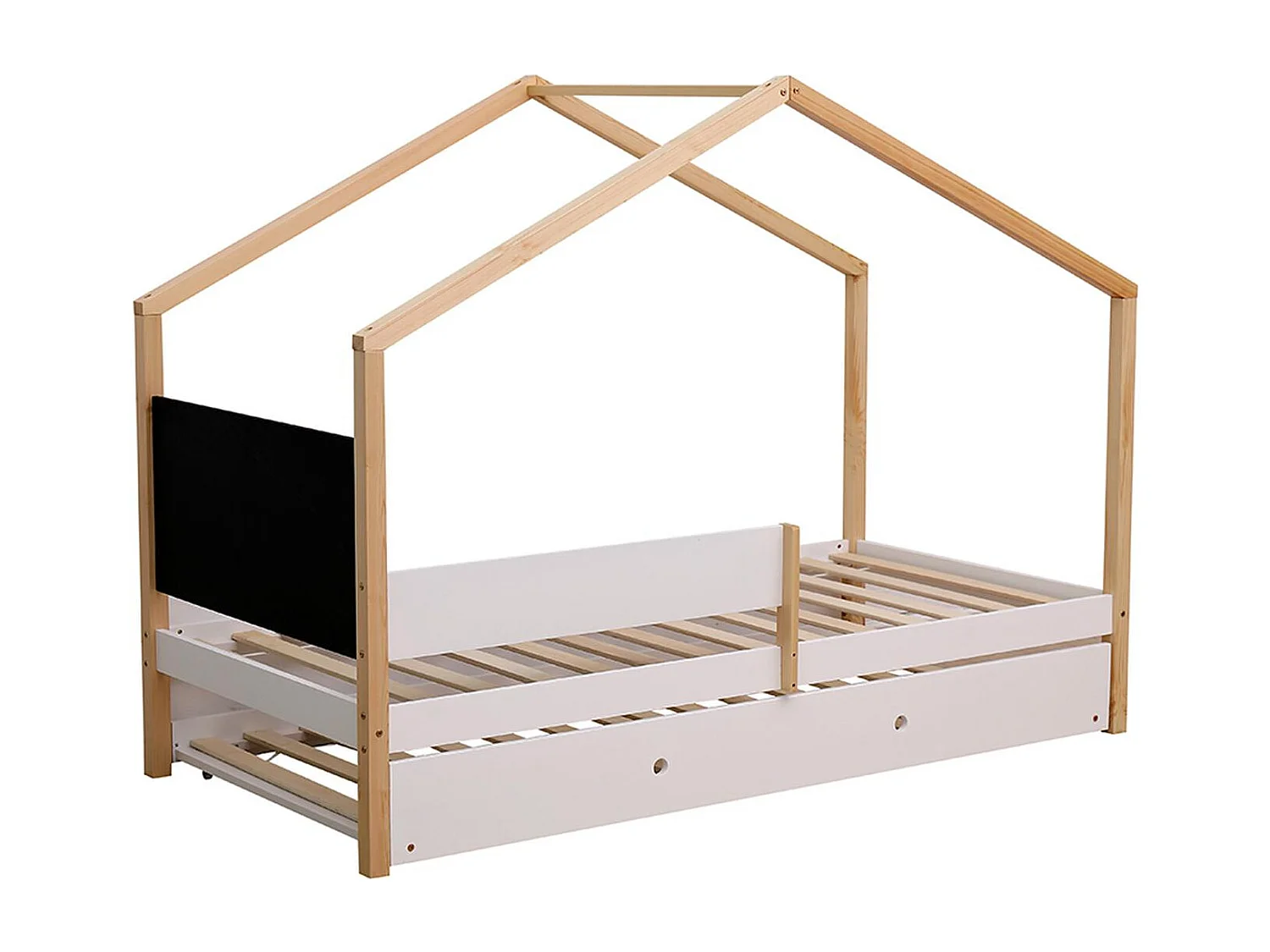 Lit Enfant Cabane & Tiroir "Minette" 90x190cm Blanc