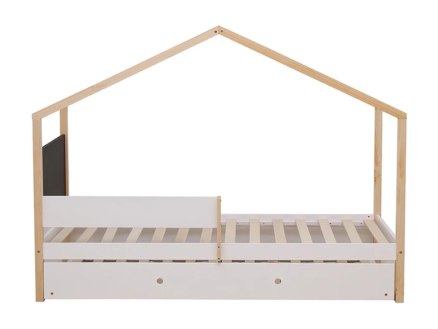 Lit Enfant Cabane & Tiroir "Minette" 90x190cm Blanc