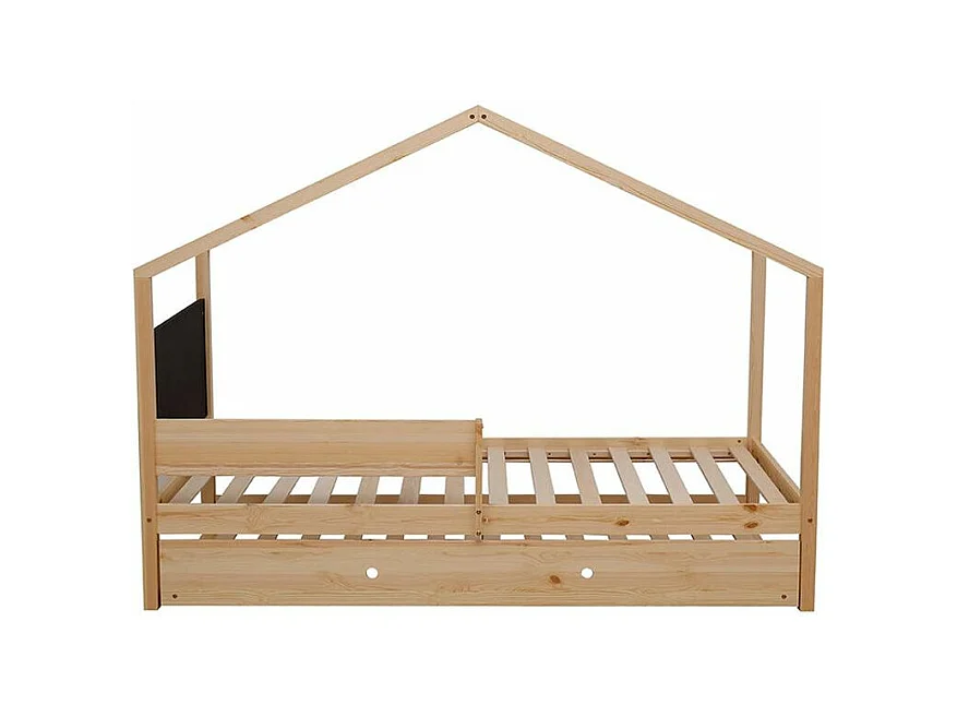 Lit Enfant Cabane & Tiroir "Minette" 90x190cm Beige