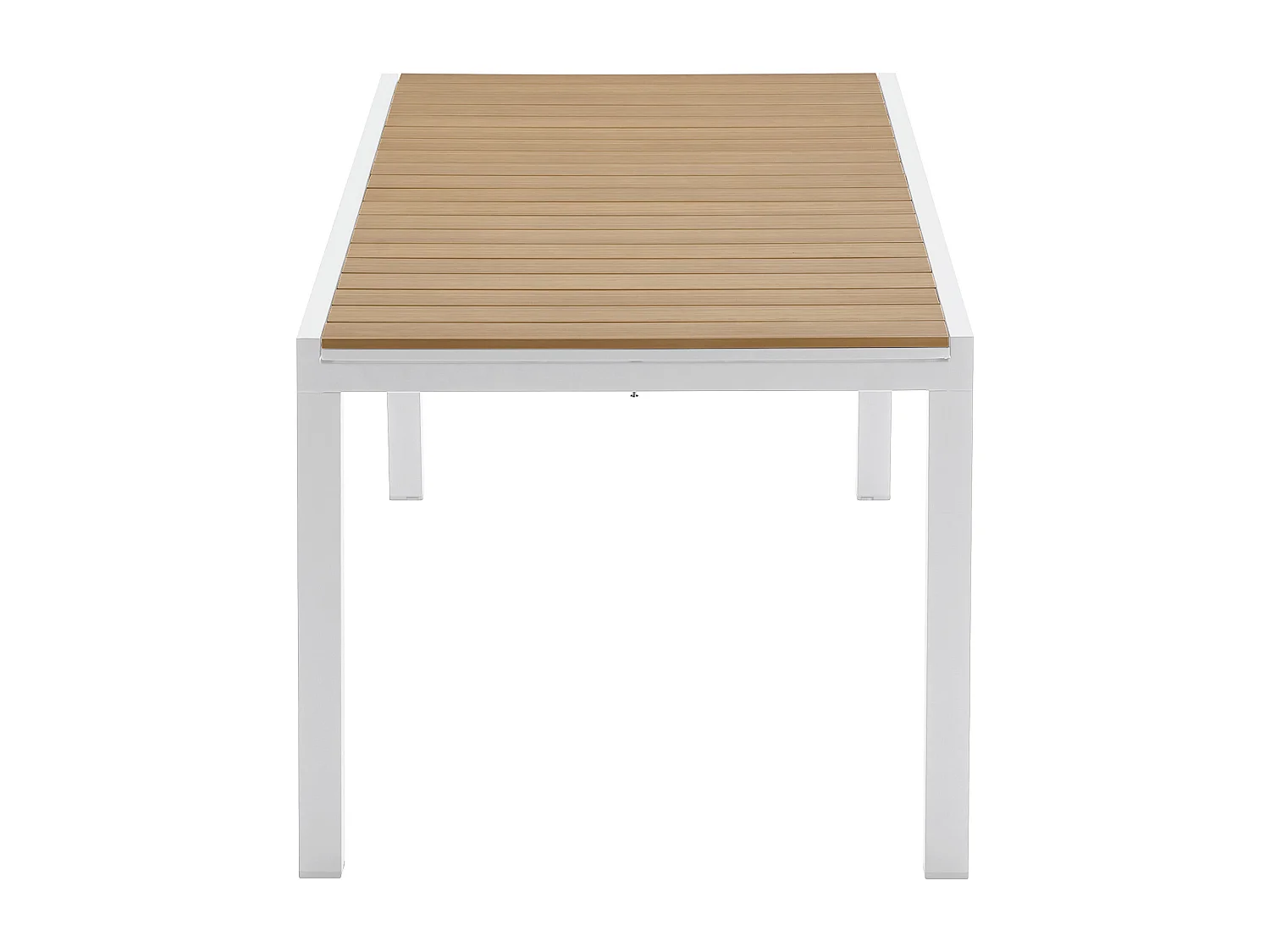 Tavolo pranzo giardino allungabile Allum. e Polywood L.170/230cm Naturale chiaro e Bianco - MACILA di MYLIA