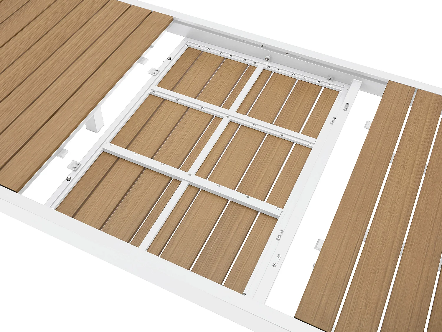 Tavolo pranzo giardino allungabile Allum. e Polywood L.170/230cm Naturale chiaro e Bianco - MACILA di MYLIA