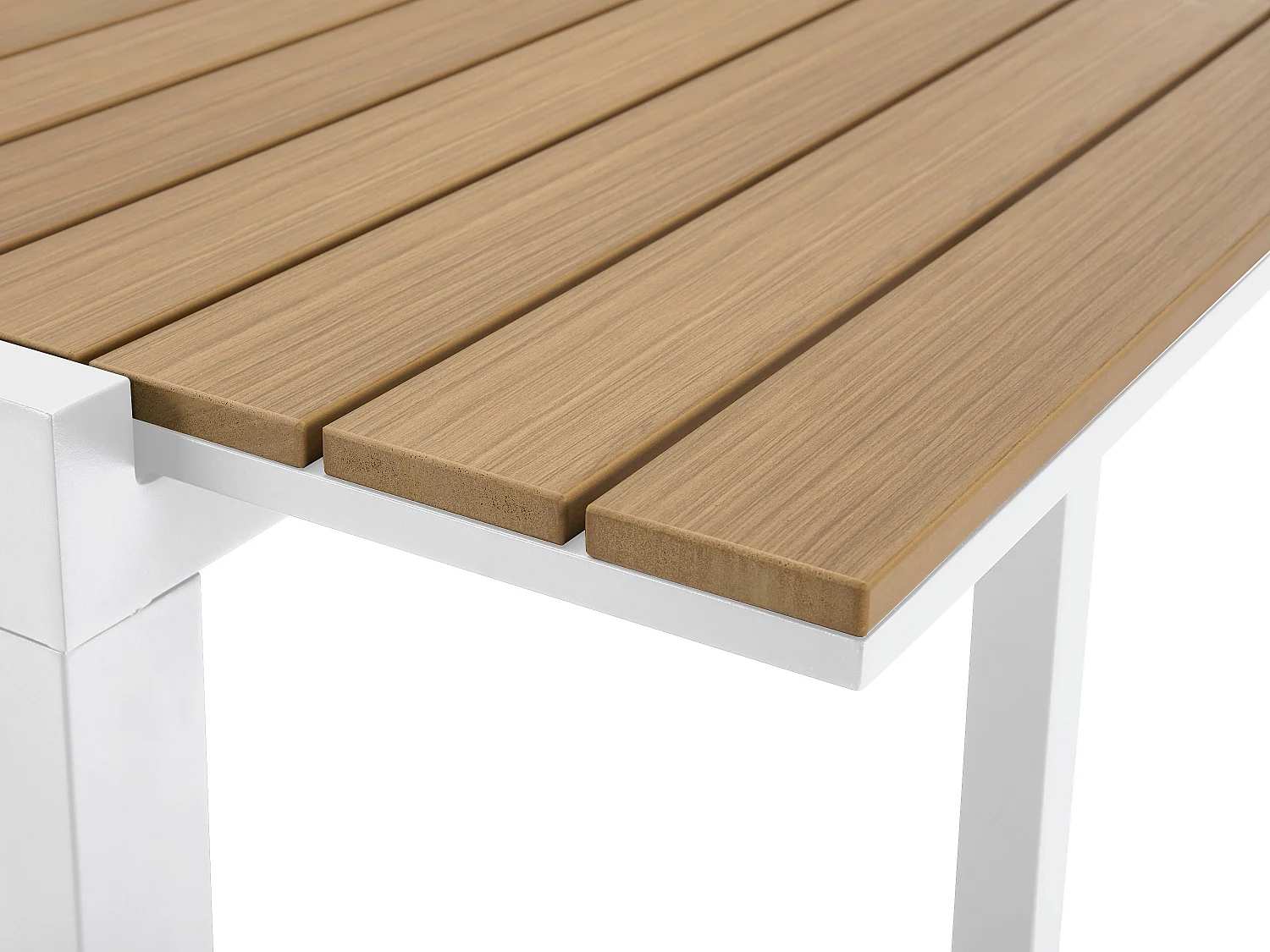 Tavolo pranzo giardino allungabile Allum. e Polywood L.170/230cm Naturale chiaro e Bianco - MACILA di MYLIA