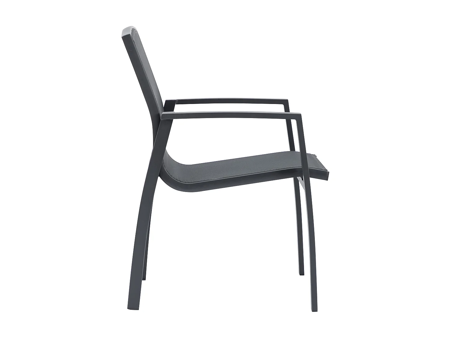 Fotel ogrodowy sztaplowany z aluminium i tekstylenu - Antracytowy - MILLAU marki MYLIA