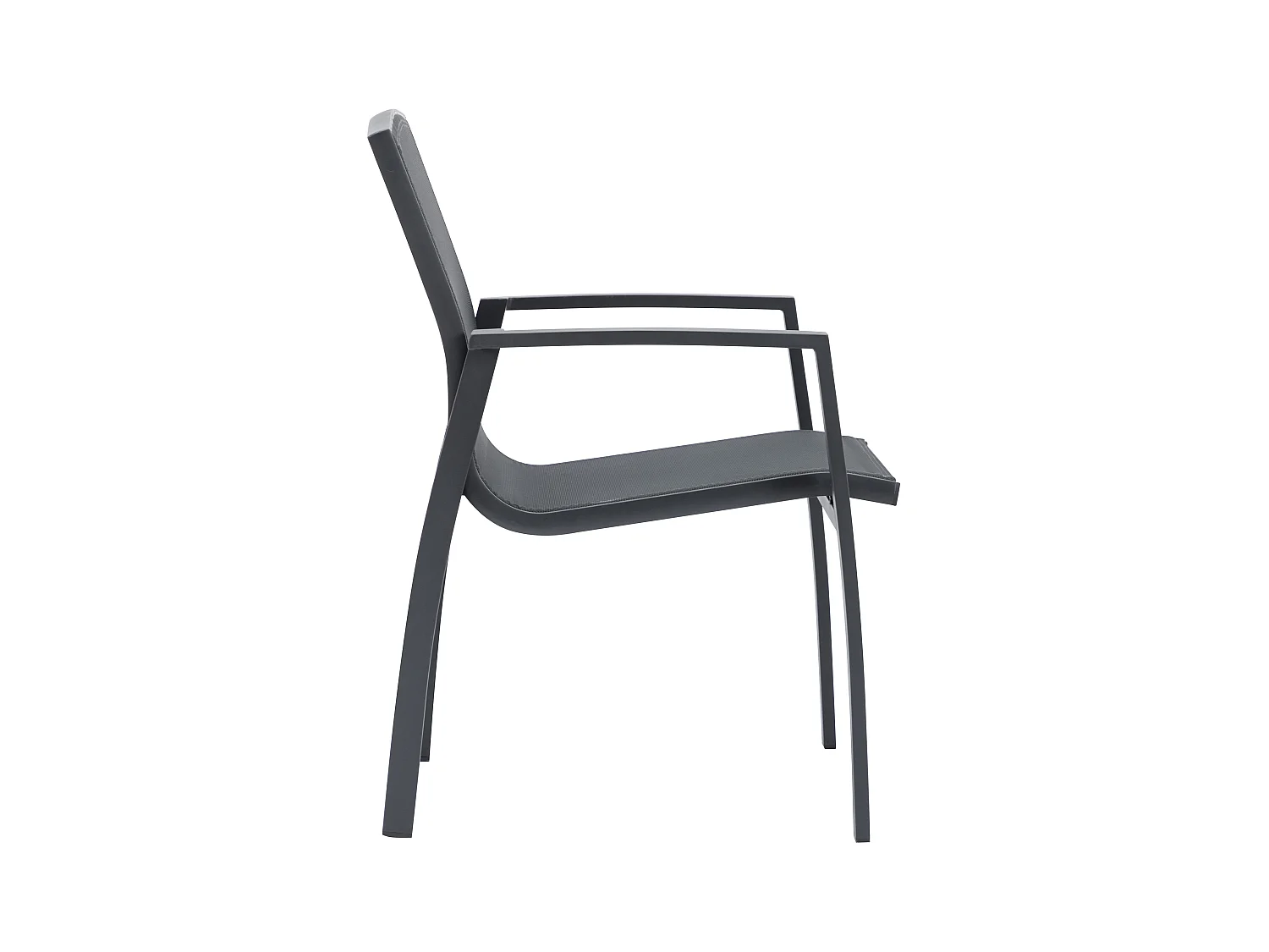 Gartensessel - stapelbar - Aluminium & Textilene - Anthrazit - MILLAU von MYLIA
