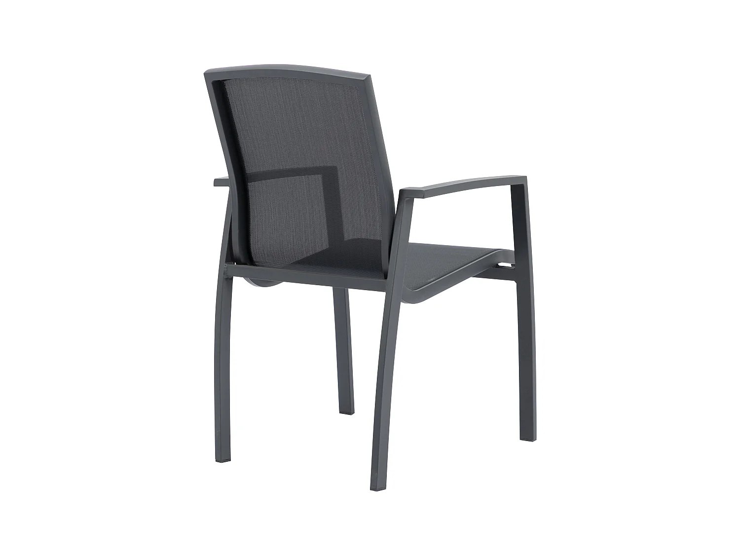 Gartensessel - stapelbar - Aluminium & Textilene - Anthrazit - MILLAU von MYLIA