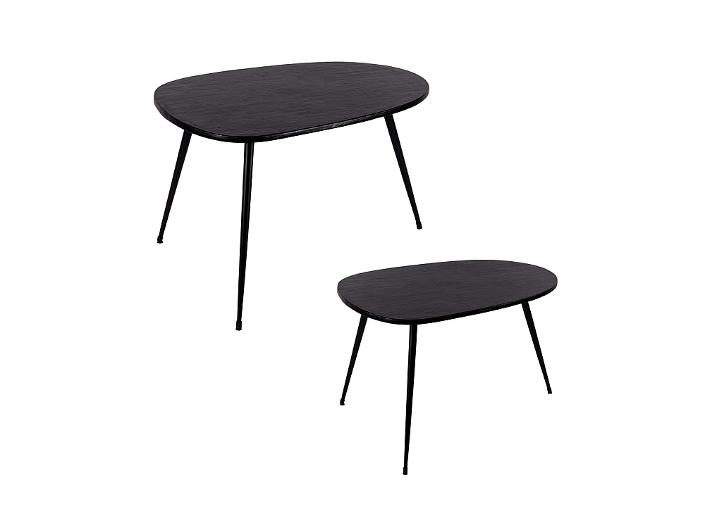Set de 2 tables basses Organic noir